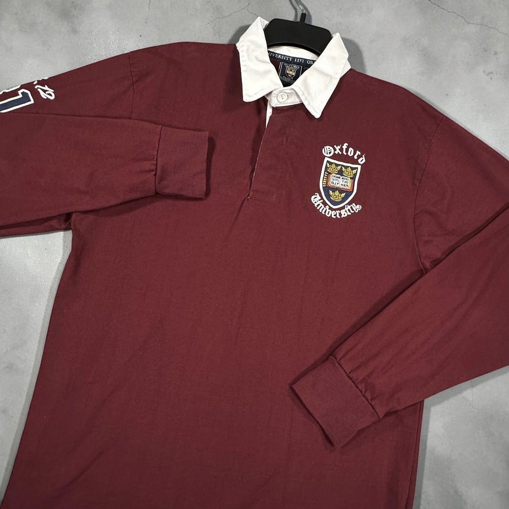 Vintage Oxford University Rugby Polo Shirt Mens 2XL (Fits as Large) Crest Logo‎